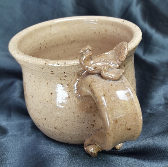 Clay Mug Glazed Pottery Studio Birds Sand Stone - Picture 3 of 12